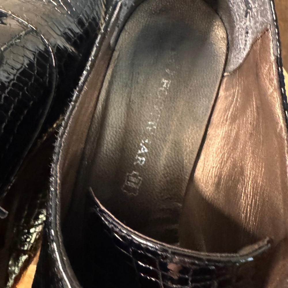 Elegant Black Crocodile Pattern Oxfords Shoes - Picture 7 of 8